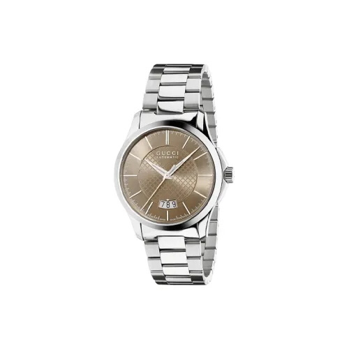 GUCCI Механические автоматические часы корпус из нержавеющей стали ремешок 38 мм бежевый циферблат унисекс