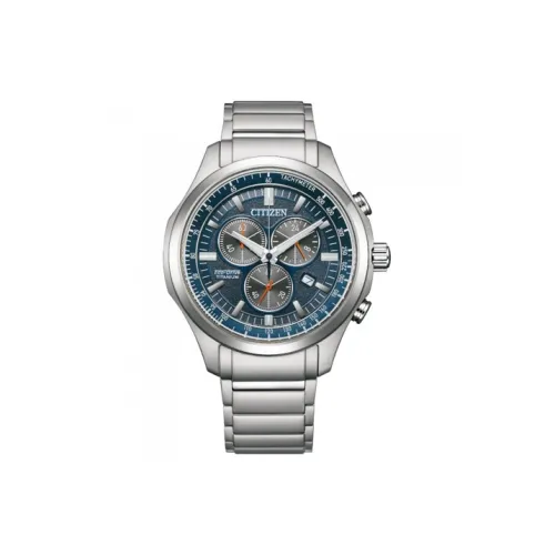 CITIZEN Солнечный Кварцевый Механизм Титан Ремешок Часы Унисекс Синий Циферблат AT2530 85L