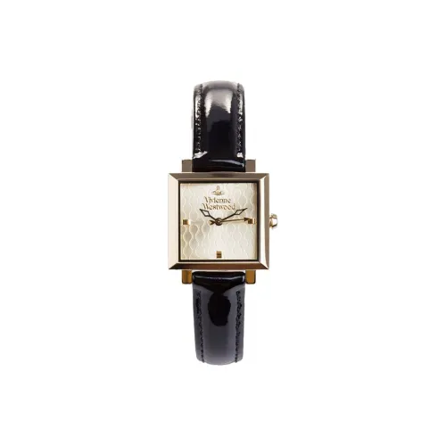 Vivienne Westwood Vivienne Westwood Wrist Watch Кварцевый механизм Естественная кожа Ремешок Золотистый циферблат Женские часы