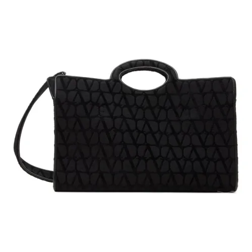 Valentino Le Troisième Кожа Тоут Сумка Сумка для покупок Сумка через плечо Холщовая сумка Мужская сумка Черная