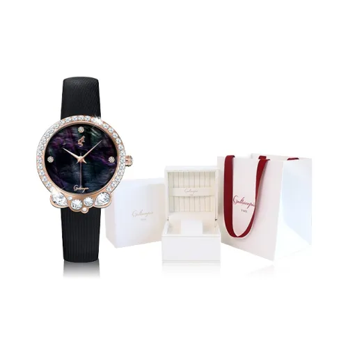 GALTISCOPIO Magic Mirror Collection Женские часы Кварцевый механизм Естественный кожаный ремешок Зеленый циферблат