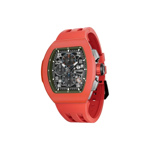 TSAR BOMBA Break Коллекция Кварцевый механизм Экологичный Фторкаучуковый ремешок Часы Мужские Черный циферблат