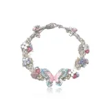 Браслет-шнурок с бабочкой и цветочным узором