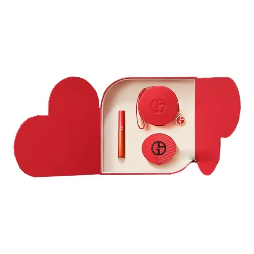 GIORGIO ARMANI Ограниченный Красный Cushion Красный Tube Жидкая помада Одежда Наборы Ограниченная серия коробки 520