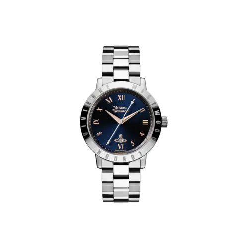 Vivienne Westwood Мужские часы Кварцевый механизм Ремешок из нержавеющей стали 35 мм Синий циферблат