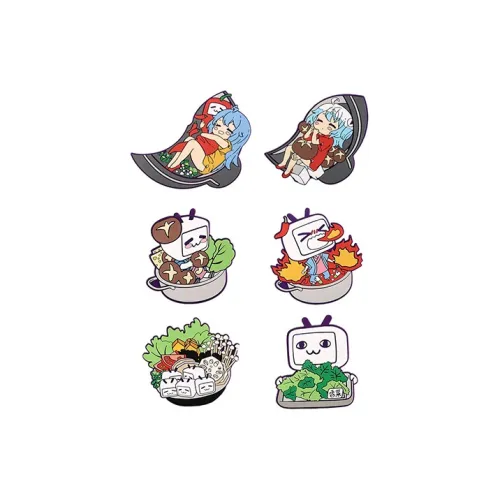 BILIBILIGOODS Little TV Хотпот Тема Холодильник Наклейка Набор Магниты Аниме-тематика