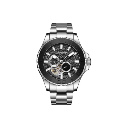 HANBORO Механические Мужские Часы 43mm*13mm Черные