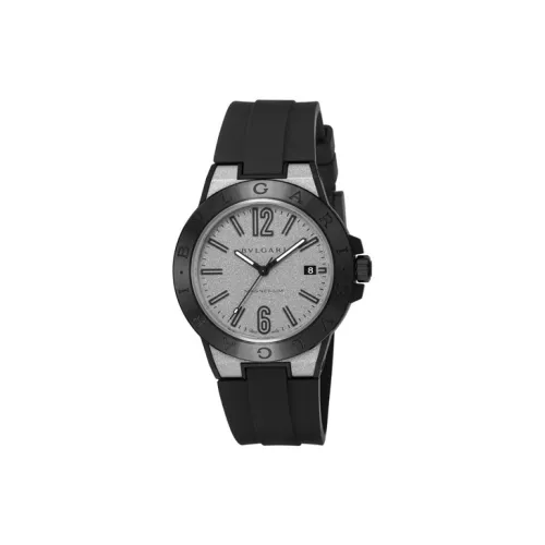 BVLGARI Наручные часы Автоматический Механический Механизм Резиновый Ремешок 41 мм Черный Циферблат Мужские часы DG41C6SMCVD