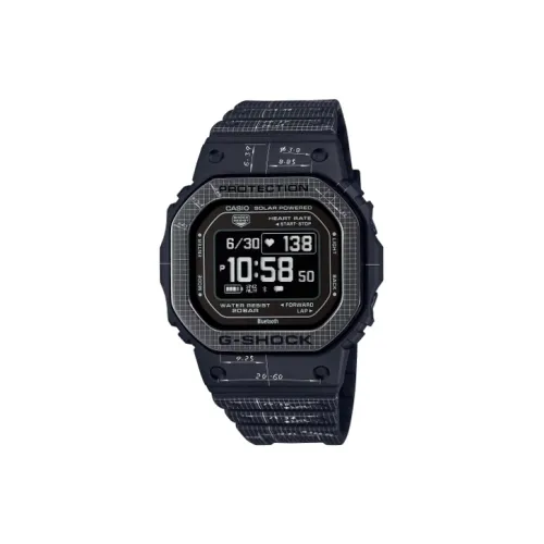 CASIO G Squad Series Кварцевый механизм Смольный ремешок Часы Мужские Черный циферблат