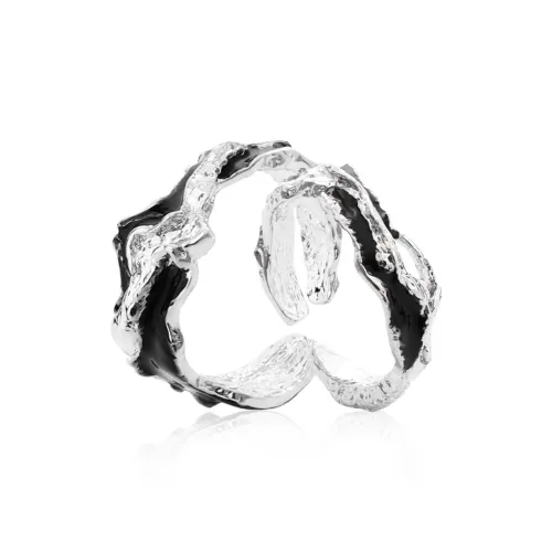 FOREVER MELODY Сплав Кольца Унисекс Черный Серебряный
