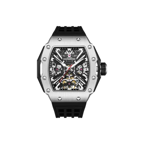 HANBORO Автоматический Механический Механизм Мужские Часы 46мм*36мм*15мм Белый