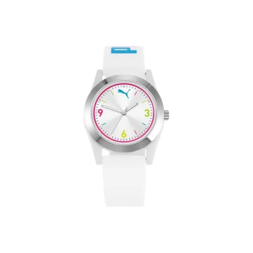 PUMA Женские часы Кварцевый механизм Силиконовый ремешок Белый циферблат