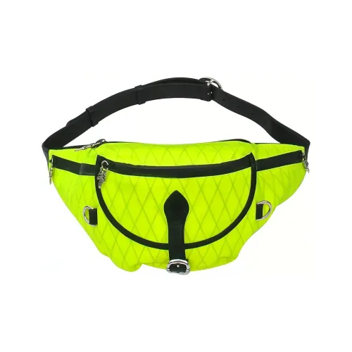 Chrome Hearts Canvas Sling Bag Functional Pouch Large Women's Neon Green Chrome Hearts Холст Слинг Сумка Функциональная Бананка Большая Женская Неон Зеленый