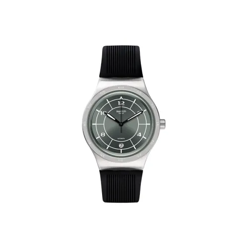 SWATCH Автоматический Механический Часы Мужские 42 мм Серый Циферблат Корпус из Нержавеющей Стали Резиновый Ремешок