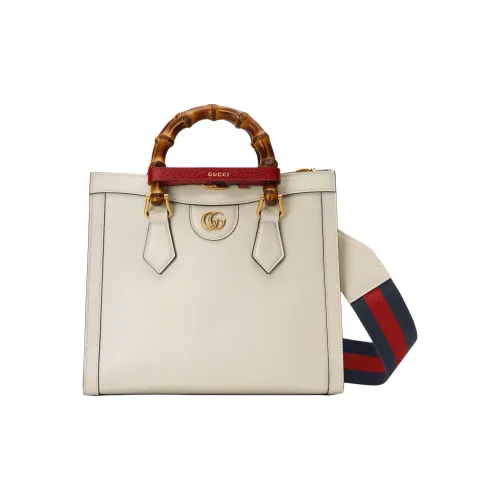 GUCCI Diana Кожа Тоут Сумка Сумка для покупок Сумка через плечо Сумка Маленькая Женская Белая