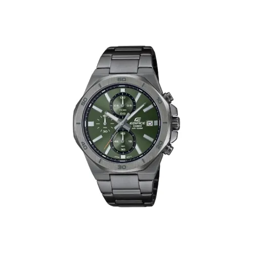 CASIO EDIFICE Кварцевый механизм нержавеющая сталь ремешок часы для мужчин зеленый циферблат EFV 640DC 3AV