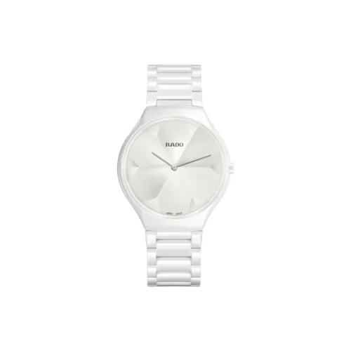 RADO True Thinline Collection Кварцевый механизм Мужские часы Часы 39 мм Белый циферблат Керамика Корпус часов Керамика Ремешок