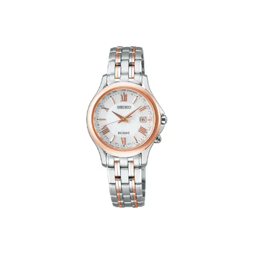 SEIKO Солнечный механизм титановый ремешок часы 35,1*28 мм унисекс белый циферблат модель SWCW162