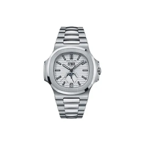 PATEK PHILIPPE Автоматический Механический Механизм Мужские Спортивные Элегантные Часы NAUTILUS Series 40,5 мм Серебряные