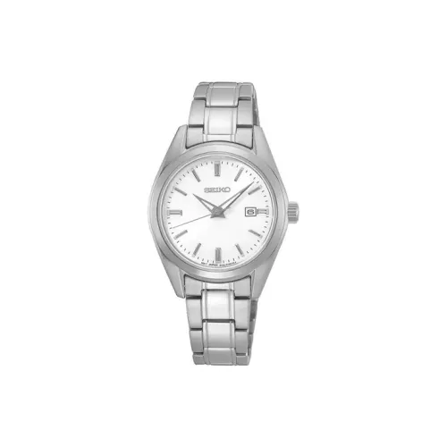 SEIKO Кварцевый механизм нержавеющая сталь ремешок часы 29,8 мм женский белый циферблат модель SUR633P1