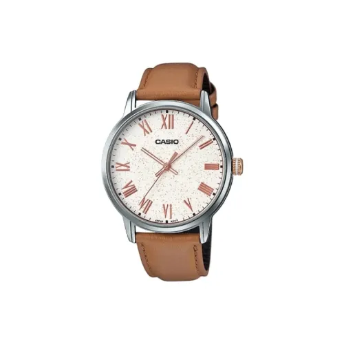 CASIO Standard Series Кварцевый механизм Кожаный ремешок Часы Мужские Белый циферблат