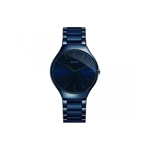 RADO True Thinline Collection Кварцевый механизм Мужские часы Часы 39 мм Синий циферблат Керамика Корпус часов Керамика Ремешок