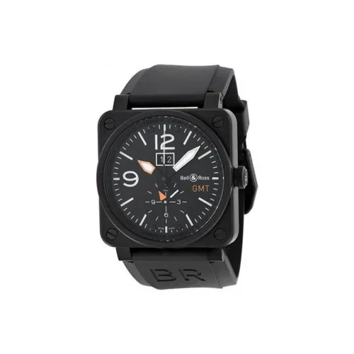 BELL ROSS Автоматический Механический Часы Мужские Циферблат 42 Черный Нержавеющая Сталь Корпус Резиновый Ремешок