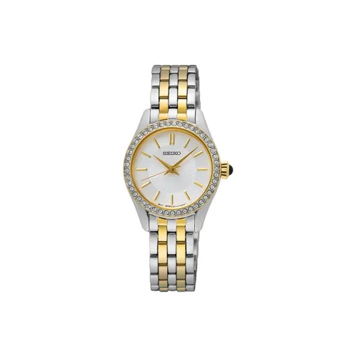 SEIKO Кварцевый механизм нержавеющая сталь ремешок 26 мм женские часы белый циферблат модель SUR540P