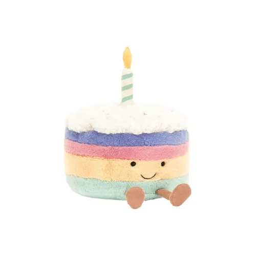 JELLYCAT Fun Food Collection Радужный Birthday Cake Большая плюшевая кукла 22 см сидячая поза