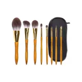 Золотой Броня Серия 8-штучный Набор Щеток + Сумка с молнией из холста Оксфорд