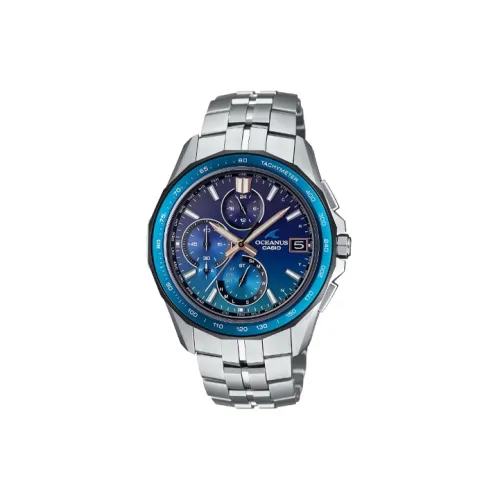 CASIO Кварцевый механизм Мужской Oceanus Collection Круглый Мультифункциональный циферблат Часы 47,5мм*42,8мм*9,5мм Синий