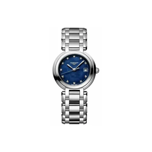 LONGINES Quartz Механизм Женские часы 26,5 мм Синий циферблат Корпус из нержавеющей стали Ремешок из нержавеющей стали L8,120.4,98.6