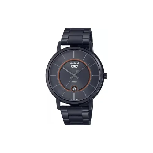 CASIO Кварцевый механизм нержавеющая сталь ремешок мужские часы черный циферблат MTP B120B 8A