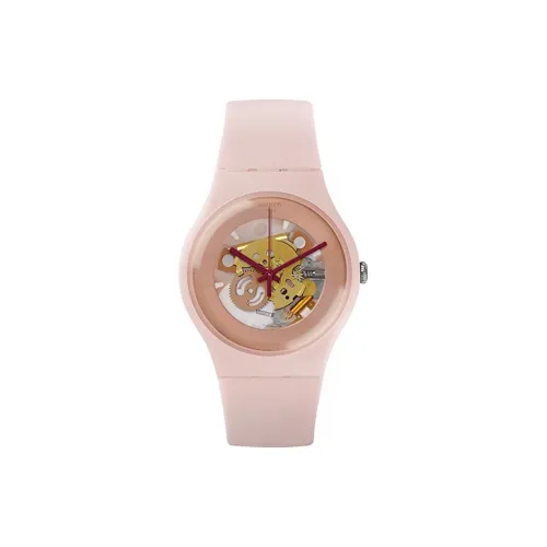 Swatch Quartz Механизм Унисекс Часы 41 мм С циферблатом Skeleton Пластиковый корпус Часы с силиконовым ремешком