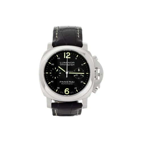 PANERAI LUMINOR Автоматический Механический Часы Мужские 40 мм Черный Циферблат Корпус из Нержавеющей Стали Кожаный Ремешок