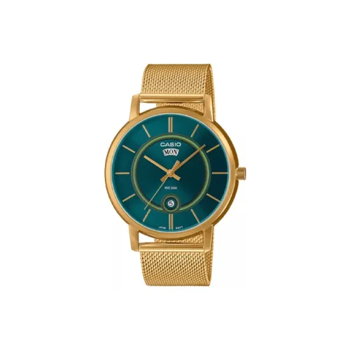 CASIO Кварцевый механизм нержавеющая сталь ремешок мужские часы зеленый циферблат MTP B120MG 3A