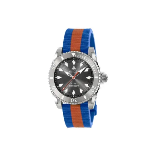 GUCCI Dive Collection Мужские часы Автоматический механический механизм Резиновый ремешок 40 мм Серый циферблат
