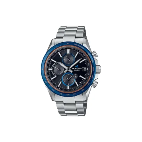 CASIO OCEANUS Коллекция Кварцевый механизм Титан Ремешок Часы Мужские Черный Циферблат OCW T4000D 1AJF
