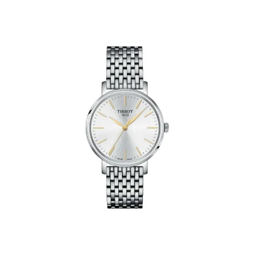 Tissot Quartz Movement Женские часы Charm Time Series, 34 мм, серебряные