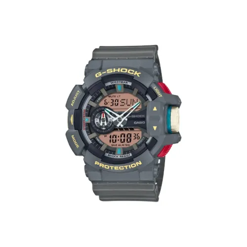 CASIO G SHOCK Collection Кварцевый механизм Смола Ремешок Часы 55*51,9*18,3 мм Мужские часы Серый циферблат GA 400PC 8AJF