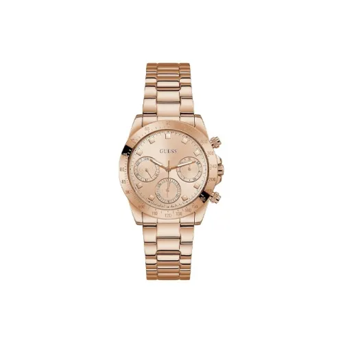 GUESS Women's Watch Кварцевый механизм ремешок из нержавеющей стали 38 мм розовое золото циферблат часы
