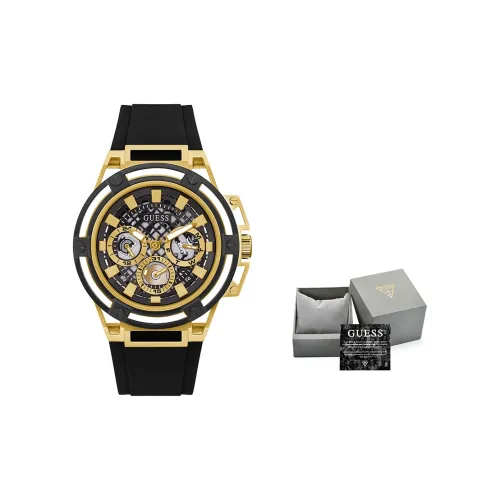 GUESS New Products Коллекция Наручные часы Кварцевый механизм Силиконовый ремешок 46 мм Черный циферблат Мужские часы