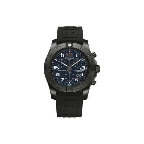 Breitling Professional Collection Кварцевый механизм Мужские часы Часы 43 мм Синий циферблат Титановые корпуса часов Резиновый ремешок