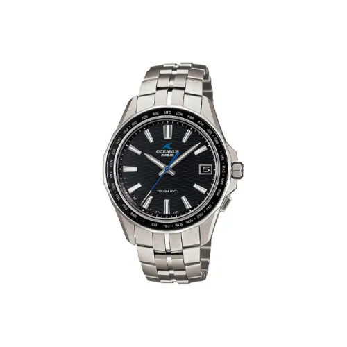 CASIO Солнечный Кварцевый Механизм Титан Ремешок Часы 46,5*41,3 мм Мужские Часы Черный Циферблат