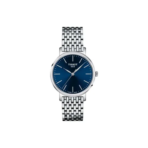 TISSOT Classic Collection Кварцевый механизм Женские часы 34 мм Синий циферблат Корпус из нержавеющей стали Стальной ремешок