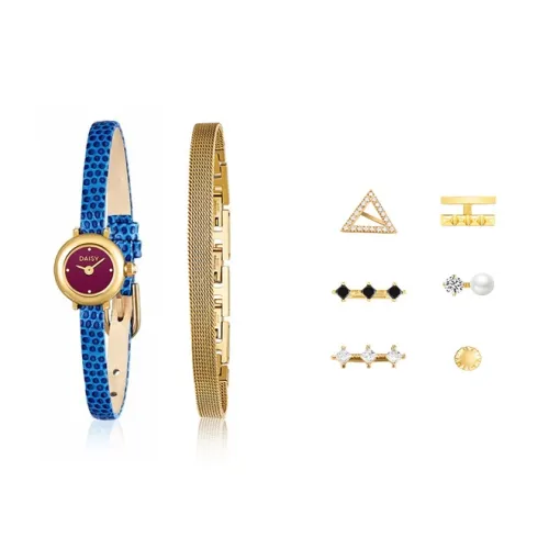 DAISY BEAUTY Наручные часы Кварцевый механизм Кожаный ремешок Красный циферблат Женские часы