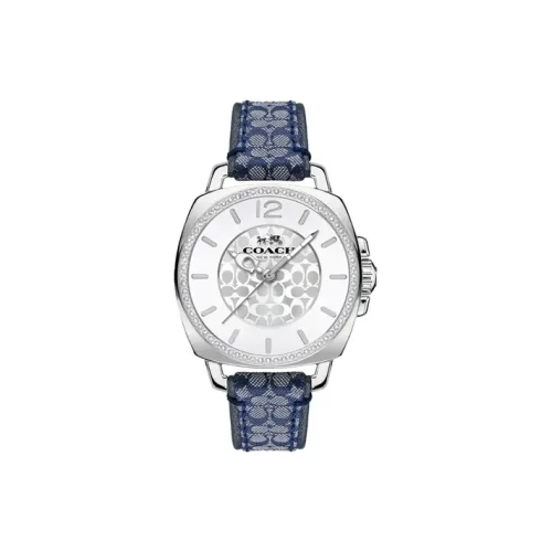 COACH BOYFRIEND Collection Женские часы Кварцевый механизм Кожаный ремешок 34 мм Серебристый циферблат