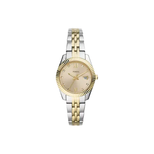 FOSSIL Наручные часы Кварцевый механизм Нержавеющая сталь Ремешок 32 мм Золотой циферблат Женские часы