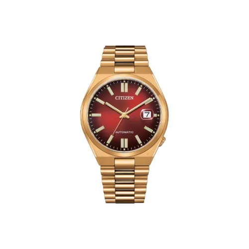CITIZEN Автоматический Механический Механизм Нержавеющая Сталь Ремешок Часы 40 мм Унисекс Красный Циферблат Часы NJ0153 82X