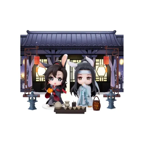 QINGCANG Волшебник Вэй Усянь и Лань Ваньчжи 'Ночная свеча и Лунная ночь' Фигурки в стиле Chibi 9 см